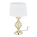 Produktbild Relaxdays Tischlampe modern, Nachttischlampe Touch, 3 Stufen dimmbar, E14 Tischleuchte edel, HxD 43,5 x 25 cm, gold/weiß