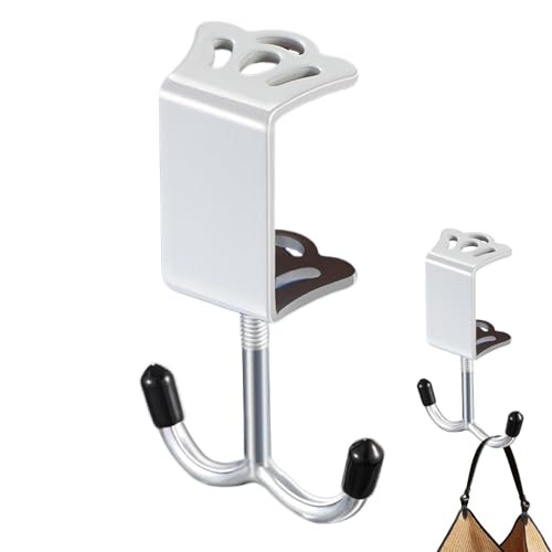 CGACCSD Crochet pour pince de bureau, crochet pour sac de bureau, support pour fer à repasser, crochets doubles, pince sous le bureau - Support de sac d'épaisseur