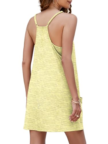 Image of Nirovien Womens Tennis Dress Workout Mini Dress with Shorts Sleeveless Spaghetti Straps Golf Athletic Dresses