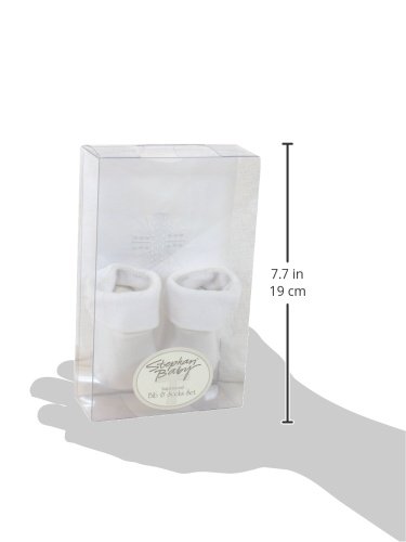 Stephan Baby Infant Boy/Girl Embroidered Christening Bib and Bootie Socks Set, White - Thumbnail 3