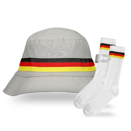2er Deutschland Fanartikel Set - Deutschland Bucket Hat und