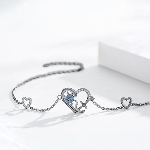 Image of MEDWISE Multicolor Anchor Ankle Bracelets 925 Sterling Silver Anchor Jewelry Adjustable Anklet Summer Beach Jewelry for Daughter Women Wife Mom Christmas Gifts 2025