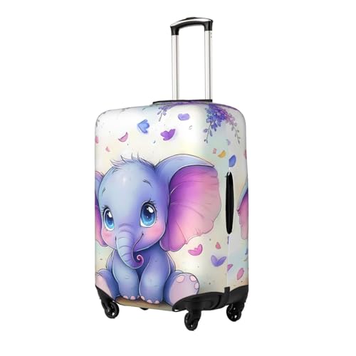 Lavender Elephant Luggage Cover for Suitcase Cute Animal Elastic Suitcase Cover Protector Luggage Sleeve Anti Scratch Dust Fits 18-21 Inch2
