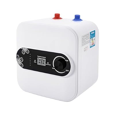 INPAITOO 8L Mini Tank Water Heater, 110V 1500W Electric Mini-Tank Water Heater, Kitchen Under Sink Water Heater, 86-149°F Adjustable Hot Water Heater for Rv Trailer Bathroom Kitchen Under Sink
