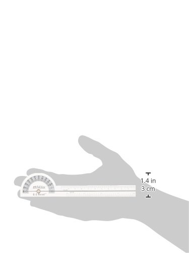 Jamar EZ Read 6.75" (17cm) Goniometer, Easy to Read Manual Hand and Finger Range of Motion Tool for Angle Measuring, Transparent Protractor for Accurate Measuring, Inch & Centimeter Linear Measurement