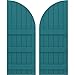 Ekena Millwork ARW401BQ621X71ANH Americraft Six 3 Exterior Real Wood Joined Board-n-Batten Shutters w/Arch Top (Per Pair), 21"W x 71"H, Antigua