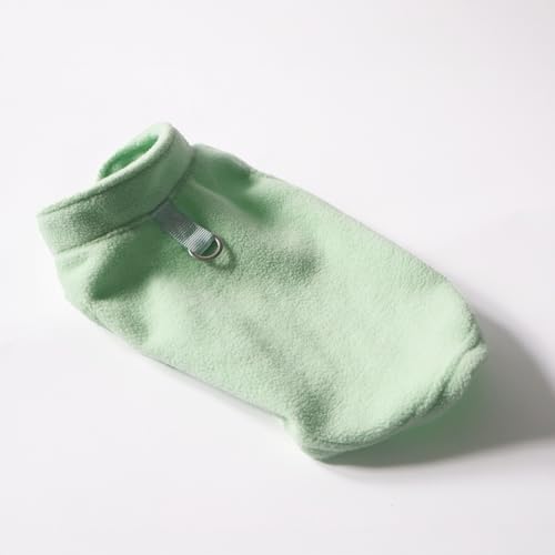 Image of JACKO & CO - Fleece Vest Dog Sweater with Leash Ring - Soft, Warm & Lightweight Pullover Coat for Small & Medium Dogs, Puppies & Cats - Cozy Fall /Winter /Spring Pet Jacket (Mint Green, Large 10-16lbs)