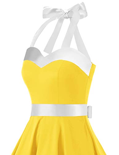 Image of DRESSTELLS Women's Vintage 1950s Cocktail Dress, Retro Tea Party Halter Swing Dresses