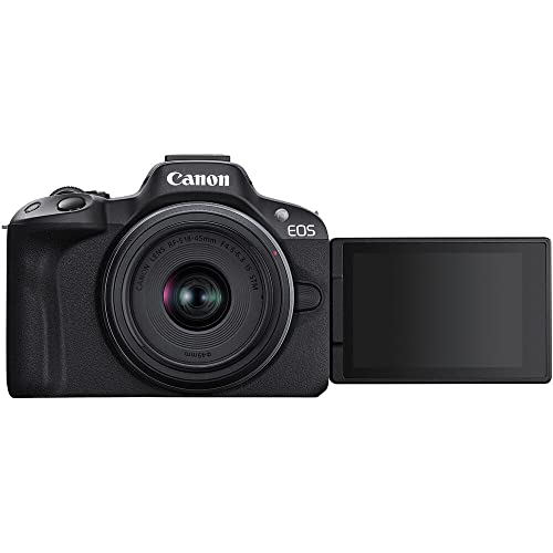 Image of Canon EOS R50 Mirrorless Camera with 18-45mm & 55-210mm RF-S Lenses | 24.2MP APS-C Sensor, Dual Pixel CMOS AF, 4K Video | Compact Hybrid Camera Kit with Shoulder Bag and 64GB Card