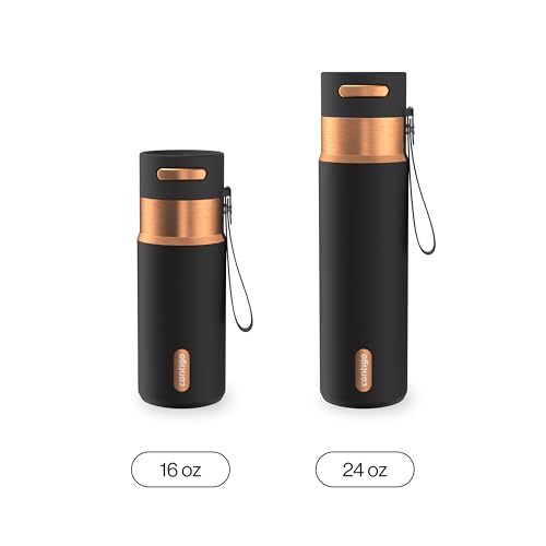 Image of Contigo AutoSeal 16 oz Stainless Steel Vacuum-Insulated Water Bottle with Leakproof Push-Button Spout & Lock, Carry Strap, BPA-Free & Lead-Free, Dishwasher Safe