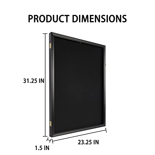 Pro Collector's Jersey Display Case Frame Large Sport Shadow Box Pro 98% UV Protection for Baseball Basketball Football Soccer Hockey Memorabilia T-Shirt Uniform (Black Finish) - Thumbnail 5