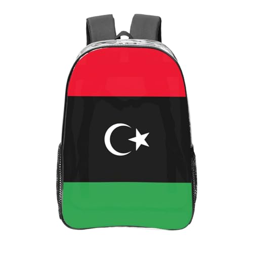 Sac à dos transparent pour le travail et le sport décontracté drapeau libyen