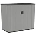 Suncast Backyard Oasis 130 Gallon, Outdoor Storage Shed Basic Unit Easy to Clean with Top Lid, Plastic, 150 pounds Capacity, Dove Gray