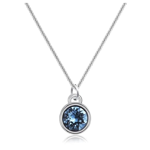 Silber Aquamarin Kreis Anhänger Halskette Blauer Stein Halskette Handgemachte Aquamarin Halsketten für Frauen Aquamarin-Schmuck