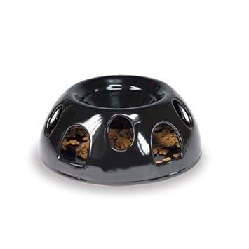 Pioneer Pet Tiger Diner Ceramic Food Dish/Bowl, Black