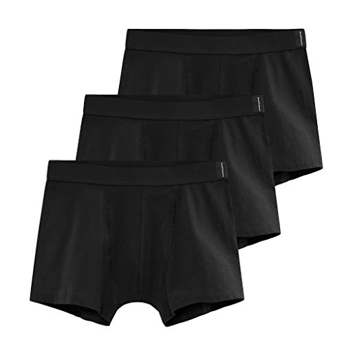 Bread and Boxers Men's Classic Stretchy Cotton Boxer Brief Underwear, Pack of 3, Black, Large2