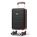 LUGG - Jetset 40cm Suitcase - 40x30x20cm- Ryanair Compatible - Underseat Size - Hard Shell ABS - Spinner & Removable Wheels - Lightweight Travel Luggage- Black/Brown