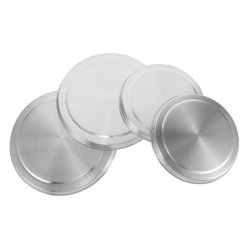 NUOBESTY 4 Protectores de Placa de Inducción en Color Plata de Acero Inoxidable Cubiertas Creativas y Versátiles para Cocina en Casa para Estufa y Encimera