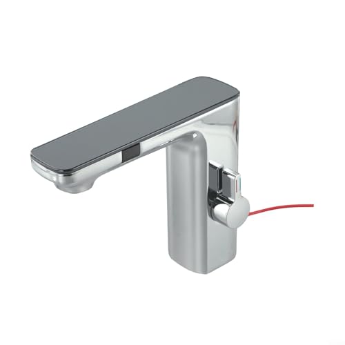 Zilimontt Smart Sensor Basin Faucet,Infrared Sensor Basin Mixer Tap, Bathroom Touch-free Faucet, Automatic Basin Faucet, Digital Display Hot And Cold Water Mixer Tap(Chrome)