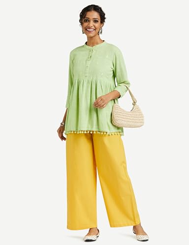 Image of Amazon Brand - Myx Women Relaxed Fit Mid Rise Palazzo (Available in Plus Sizes)