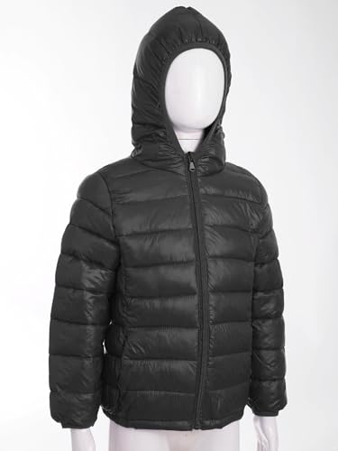 DINORMIN Kids Teens Winter Coat Puffer Jacket Boys Girls Long Sleeve Lightweight Coat Zip Up Hoodie Coats3