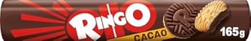 Pavesi Snack Ringo Cacao, Biscotti Farciti con Crema al Gusto Cioccolato, Snack per Merenda o Pausa Studio, Formato Tubo 165 g