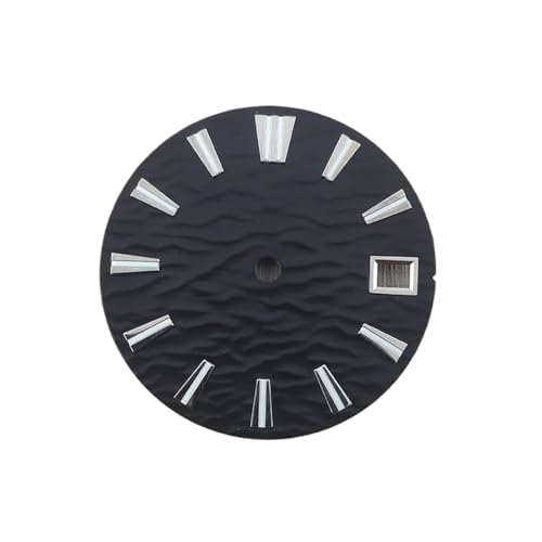 Cadran NH35 stérile noir ondulé pour réparer une montre à date lumineuse