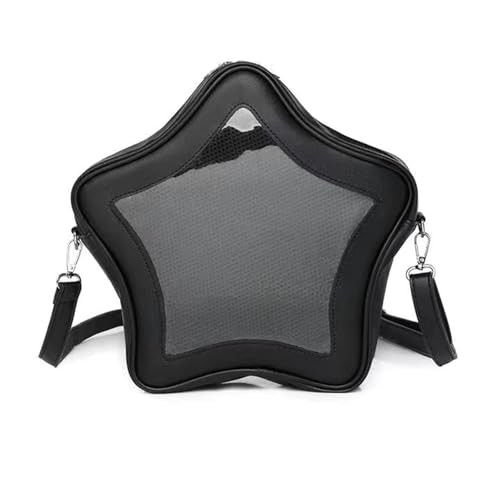 Aesthetic Star Shape Crossbody Bag Clear Pocket Anime Pin Display Itabag PU Leather Casual Shoulder Handbag for Women