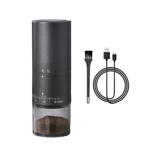 YGBWAOV Molinillo de Café Portátil, Molinillo de Café Eléctrico con Rebabas para Viajes y Campamentos con 38 Configuraciones de Molienda Ajustables, Color Negro