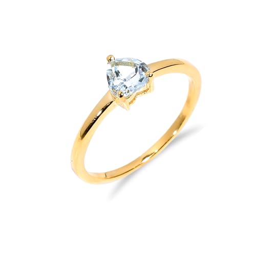 Bague en argent 925 et topaze bleu ciel taillée en cœur de luxe