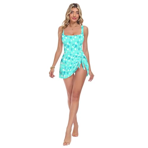 Maillot de bain une pièce body hugging aqua aux finitions élégantes