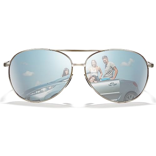 Image of Cyxus Aviator Sunglasses for Men Polarized UV400 Protection 1489 | Anti Glare,Davos Style,Military Pilot Sunglasses,Ideal for Driving Hiking Travel Outdoor Activities