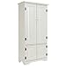 Giantex Accent Floor Storage Cabinet Adjustable Shelves Antique 2-Door Low Floor Cabinet Pantry 24" Lx13 Wx49''H (White)
