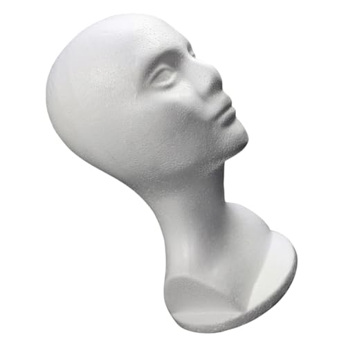 Gatuida Mannequin Head Wig Stand Foam Head Mold Display Stand for Hair Scarf Hat Lightweight Portable