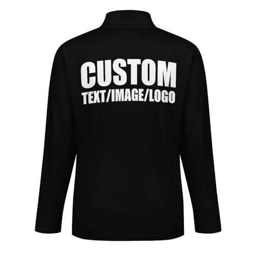 Custom Men's Quarter Zip Up Sweatshirts Mock Neck Pullover Midweight Casual Long Sleeve Polo Shirts4