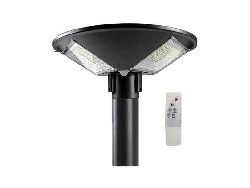 Generico Faro Faretto Lampione Stradale Crepuscolare 55x12x5 LED con Pannello Solare Sensore Movimento Telecomando 250w 170lm/w IP65