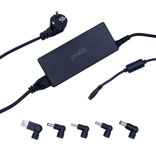 Iggual – Cargador Universal para Portátil 120W con 5 Conectores DC para Lenovo, HP, ASUS, Acer, MSI, Adaptador de Corriente con Protección y Diseño Compacto (CUA-5T-120W)