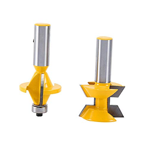 Generic 2 Bit Tongue and Groove Edge Banding Router Bit Set 1/2 inch