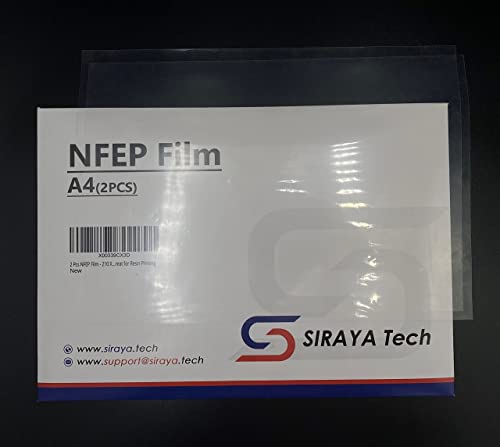 Siraya Tech 2 Stück NFEP Film - A4 Größe (210 x 297mm) Bessere Haltbarkeit Weniger Schichtlinien Genauere Druckergebnisse Ideal für Harzdruck Bessere Leistung als FEP für LCD DLP 3D Drucker