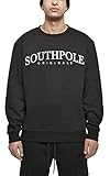 Loose Fit Southpole Herren Script 3D Embroidery Crew Sweatshirt, Black, M