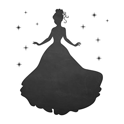 004 Prinzessin - selbstklebende Tafelfolie/Kreidefolie inkl. 3 Stück Kreide Größe: 700 x 900 mm - Kinderzimmer Wanddeko