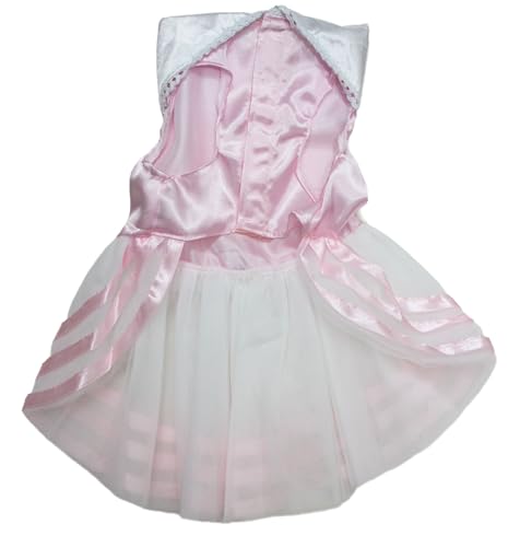 Robe pour chien à rayures roses taille S motif à fleurs - 3