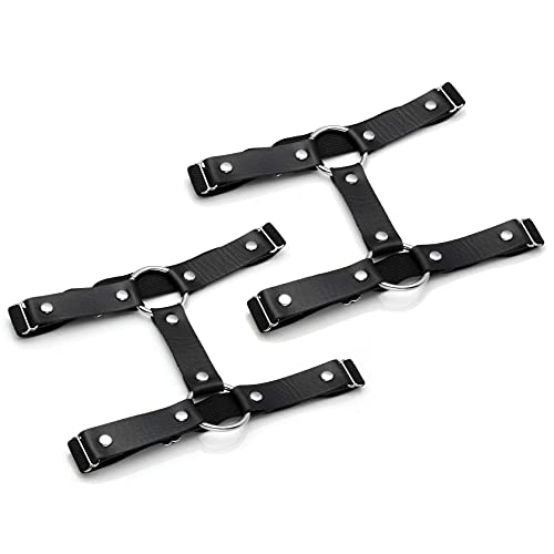 Jjdreams Garter Leg Belt 2 Rows Elastic Punk Thigh Ring Pu Leather Harness Adjustable,Black #TOP4