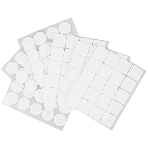 Preisvergleich Produktbild Klebeband 120 Stück Doppelseitiges Klebeband, Waschbar Klebepads Doppelseitig, Transparent Klebestreifen, Abnehmbar Nano Klebebänder Doppelseitig Extra Stark für Küche Büro, Quadratisch und Rund