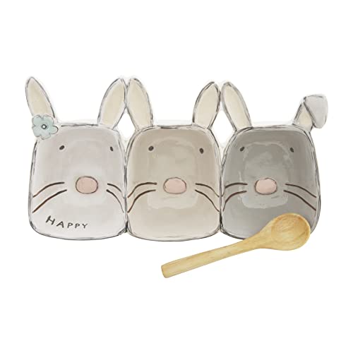 Mud Pie Bunny Triple Dip Set, Multi, 5.25