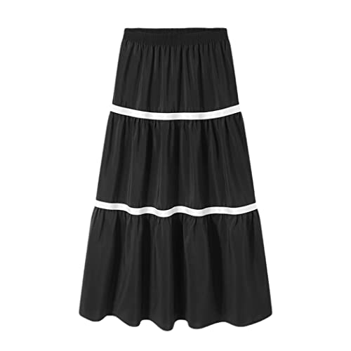 Jupes patchwork pour homme style vêtement de rue noir taille élastique et pantalon ample