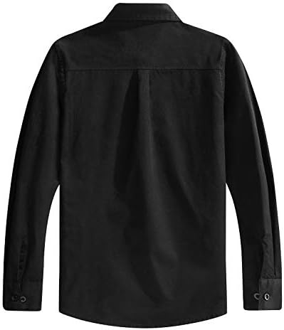 Spring&Gege Boys' Cotton Dress Shirt Long Sleeve Casual School Uniform Woven Button Down Shirt