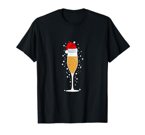 Coupe de champagne avec bouchon de noël T-Shirt