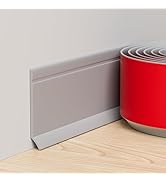Duzzy Flexible Baseboard Trim, 4 Inch(W) x 20 Feet(L) Peel and Stick Vinyl Baseboard Molding Trim...