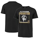 47 Brand MLB Men's Borderline Franklin Cooperstown Team Color Wordmark Primary Logo Short Sleeve Baseball T-Shirt - Pittsburgh Pirates - Black - Large